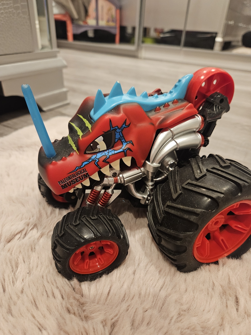 Dinosaur-Themed Monster Truck Toy - Red & Blue